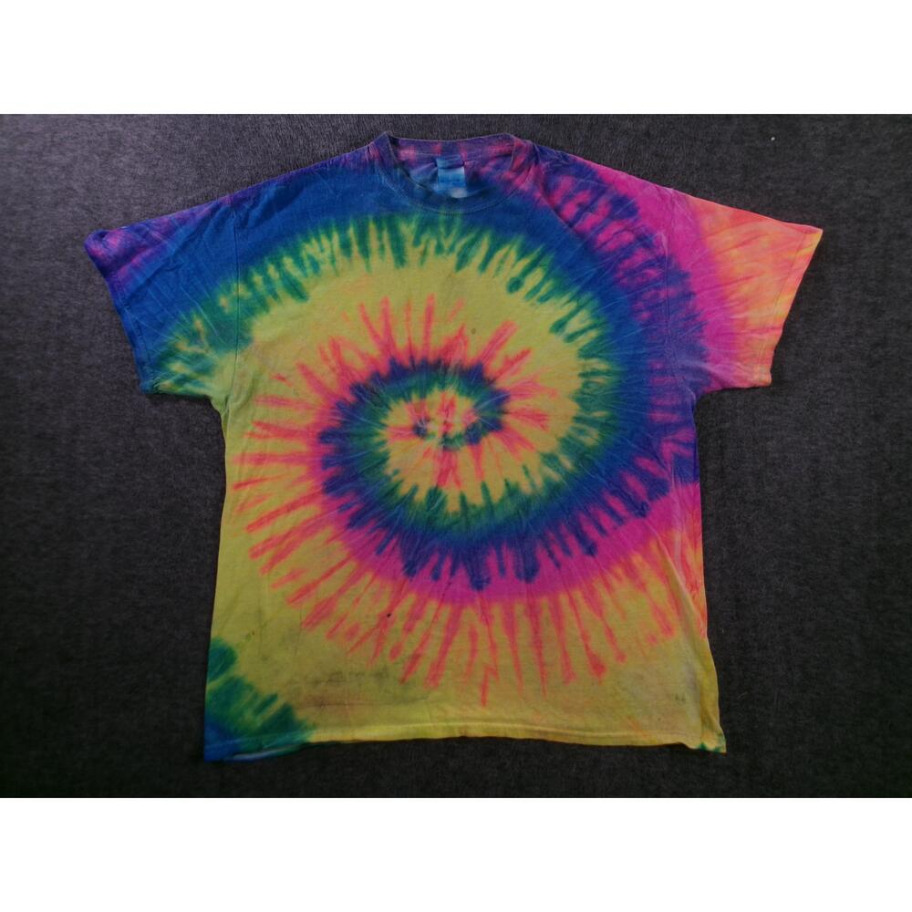 Gildan Tie-Dye Short Sleeve T-Shirt in Yellow, Blue, Pink, Green